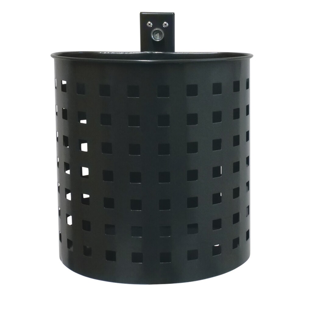 Immagine del prodotto: RENNER Contenitore per rifiuti in acciaio, 20 litri, semicircolare, montaggio a parete, forato, verniciato a polvere, DB 703 antracite-ematite