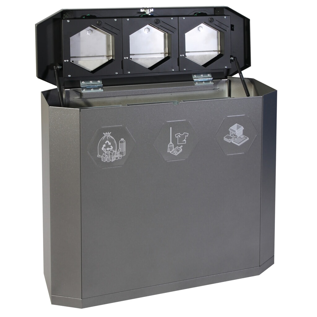 Contenitore per rifiuti stumpf®, Sixco 3 touchless ematite Immagine del prodotto: Contenitore per rifiuti stumpf®, Sixco 3 touchless ematite