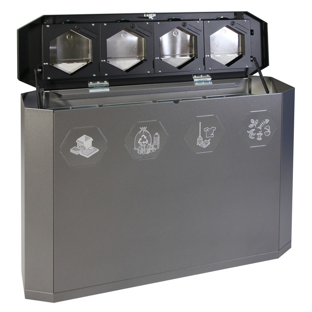 Immagine del prodotto n. 2: Contenitore per rifiuti stumpf®, Sixco 4 swing ematite