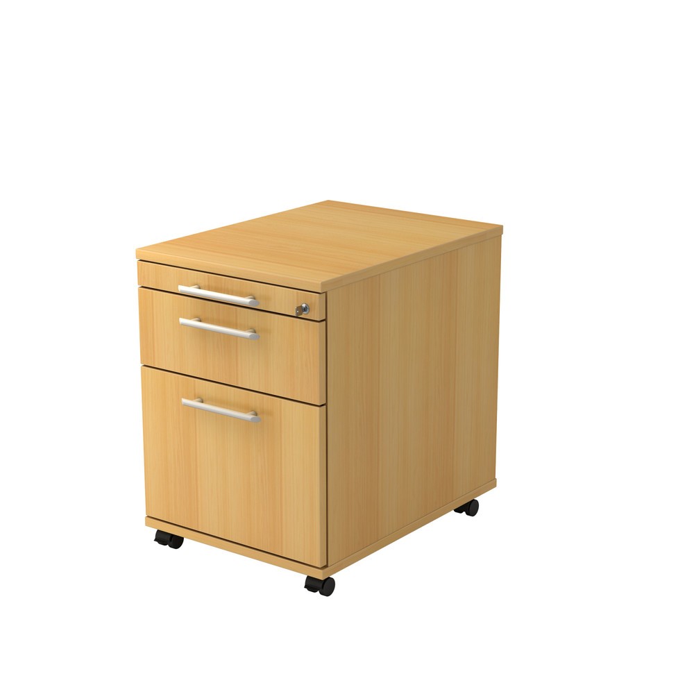 Immagine del prodotto: Contenitore su ruote Cube, 3 cassetti con maniglia in materiale plastico, AxLxP 590 x 428 x 580 mm, faggio