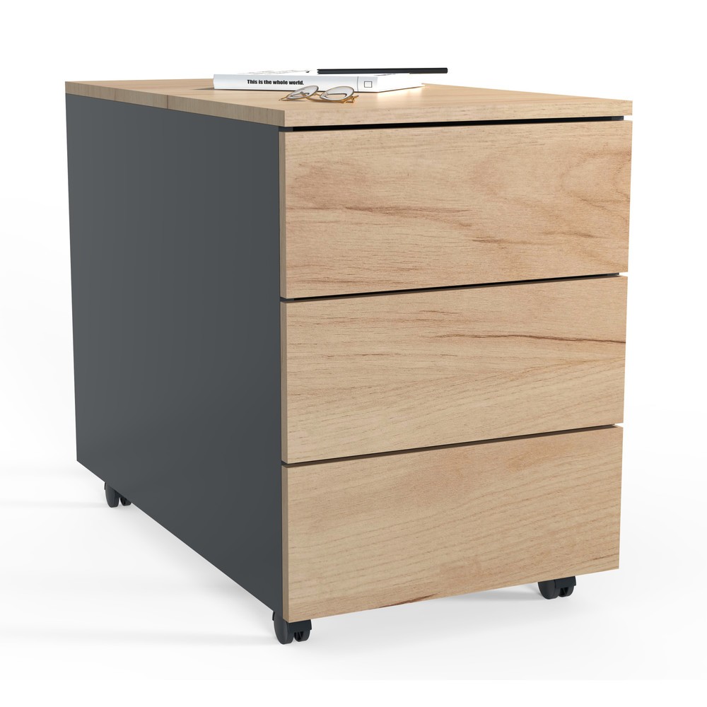 Immagine del prodotto n. 1: Contenitore su ruote VCM Dalosa 70 3-SB, rovere miele