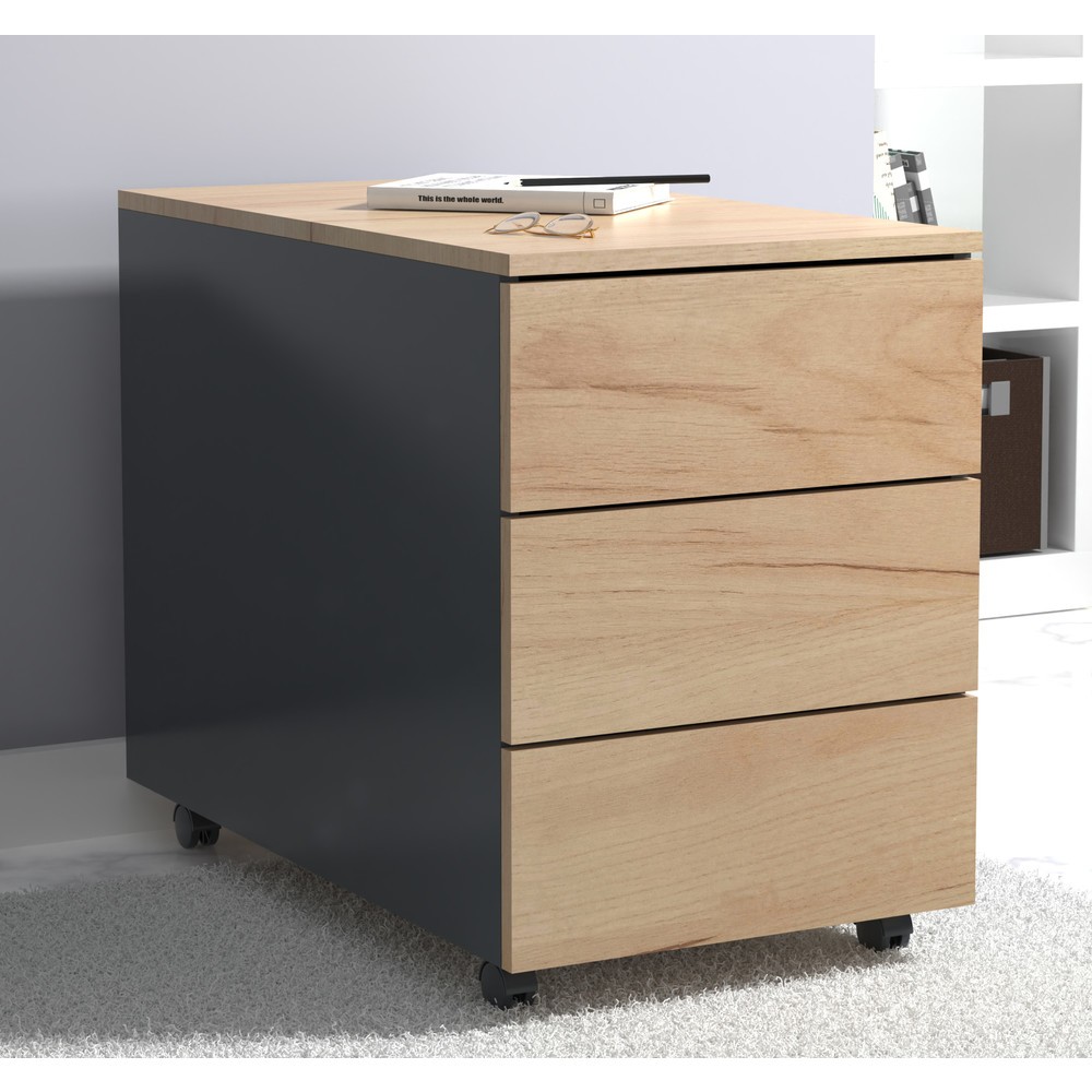 Immagine del prodotto n. 3: Contenitore su ruote VCM Dalosa 70 3-SB, rovere miele