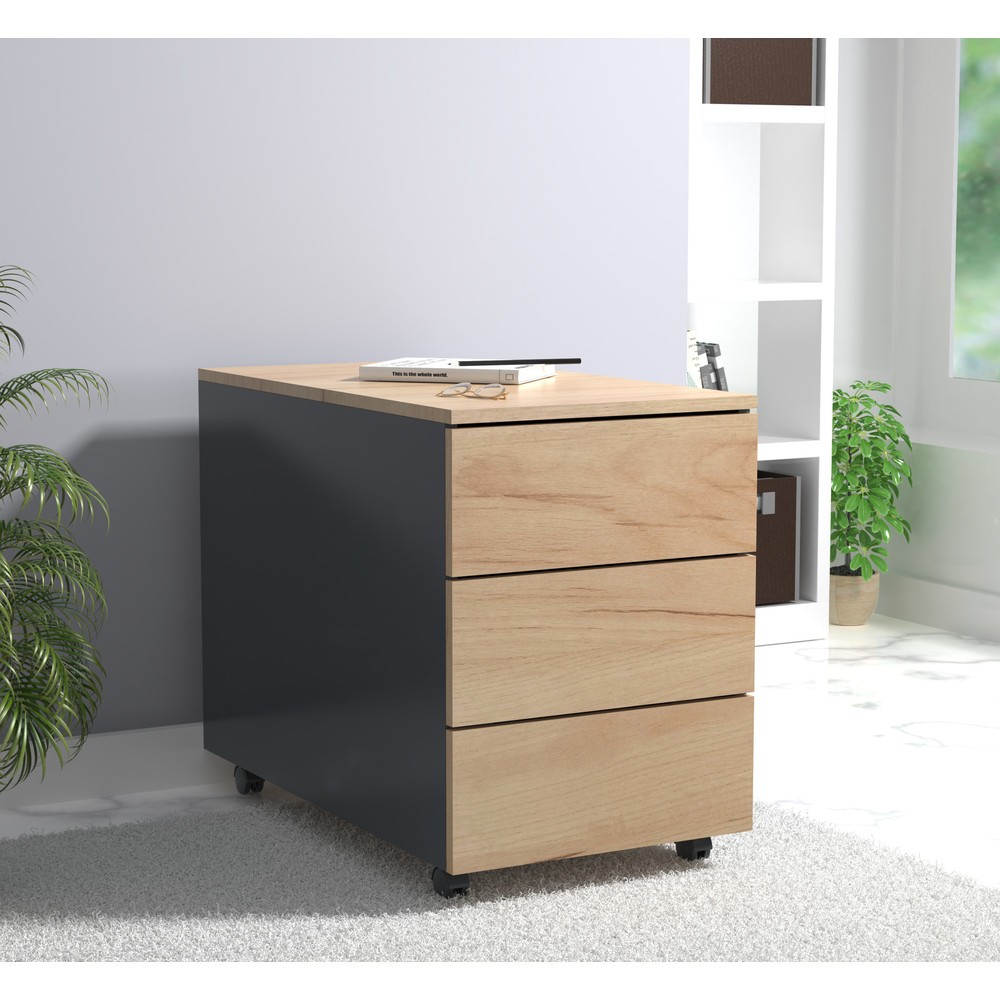 Immagine del prodotto n. 4: Contenitore su ruote VCM Dalosa 70 3-SB, rovere miele
