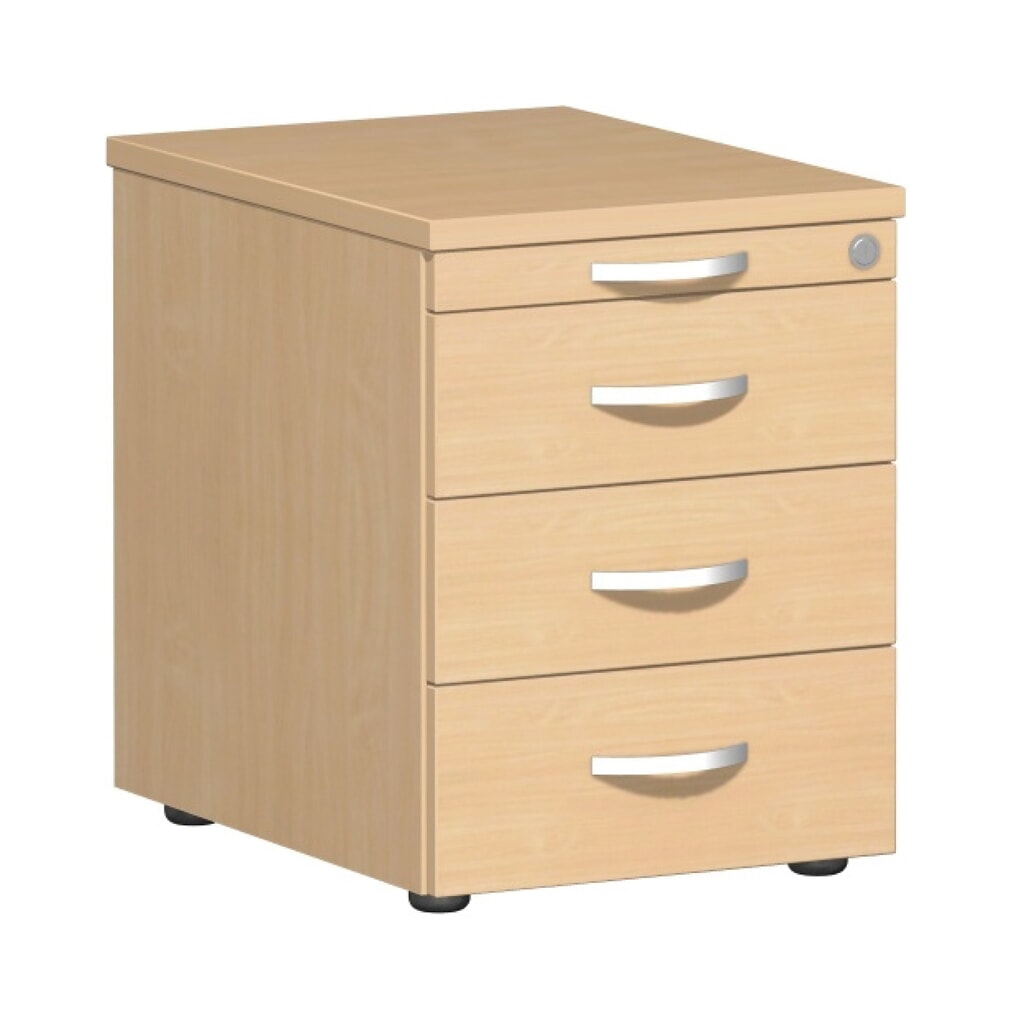 Contenitore su ruote Lissabon, AxLxP 566 x 600 x 430 mm, 3 cassetti in materiale plastico, faggio Immagine del prodotto: Contenitore su ruote Lissabon, AxLxP 566 x 600 x 430 mm, 3 cassetti in materiale plastico, faggio