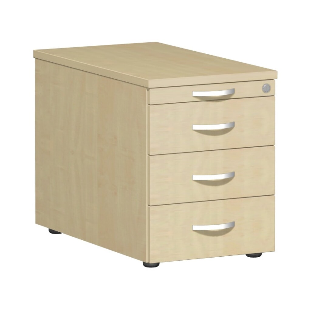 Contenitore su ruote Lissabon, AxLxP 566 x 800 x 430 mm, 3 cassetti in metallo, acero Immagine del prodotto: Contenitore su ruote Lissabon, AxLxP 566 x 800 x 430 mm, 3 cassetti in metallo, acero