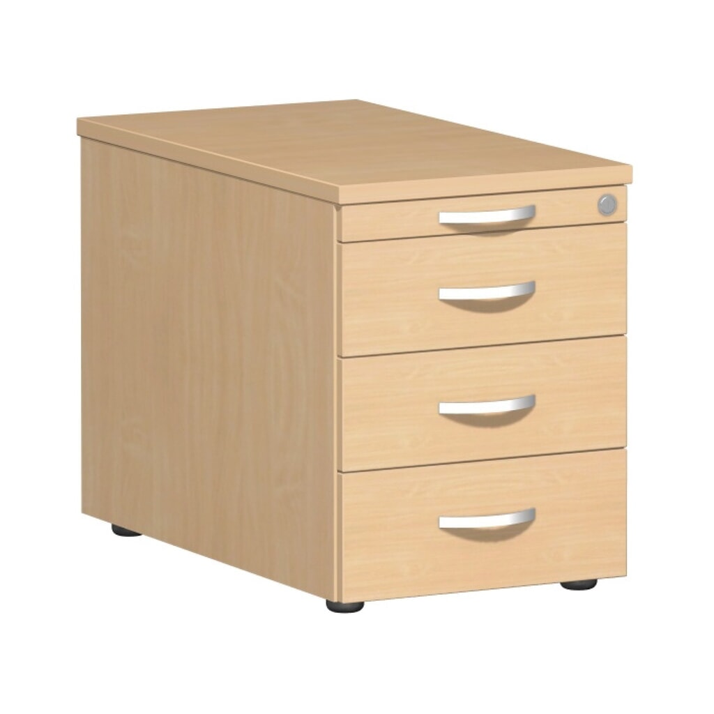 Contenitore su ruote Lissabon, HxLxP 566 x 800 x 430 mm, 3 cassetti in metallo, faggio Immagine del prodotto: Contenitore su ruote Lissabon, HxLxP 566 x 800 x 430 mm, 3 cassetti in metallo, faggio