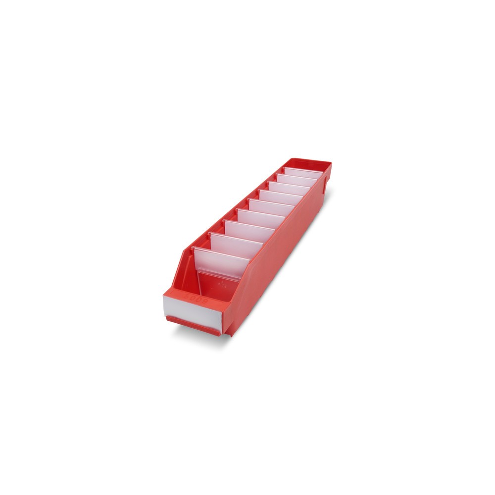 Immagine del prodotto: Contenitore per scaffale con apertura frontale, LxP 90 x 500 mm, rosso