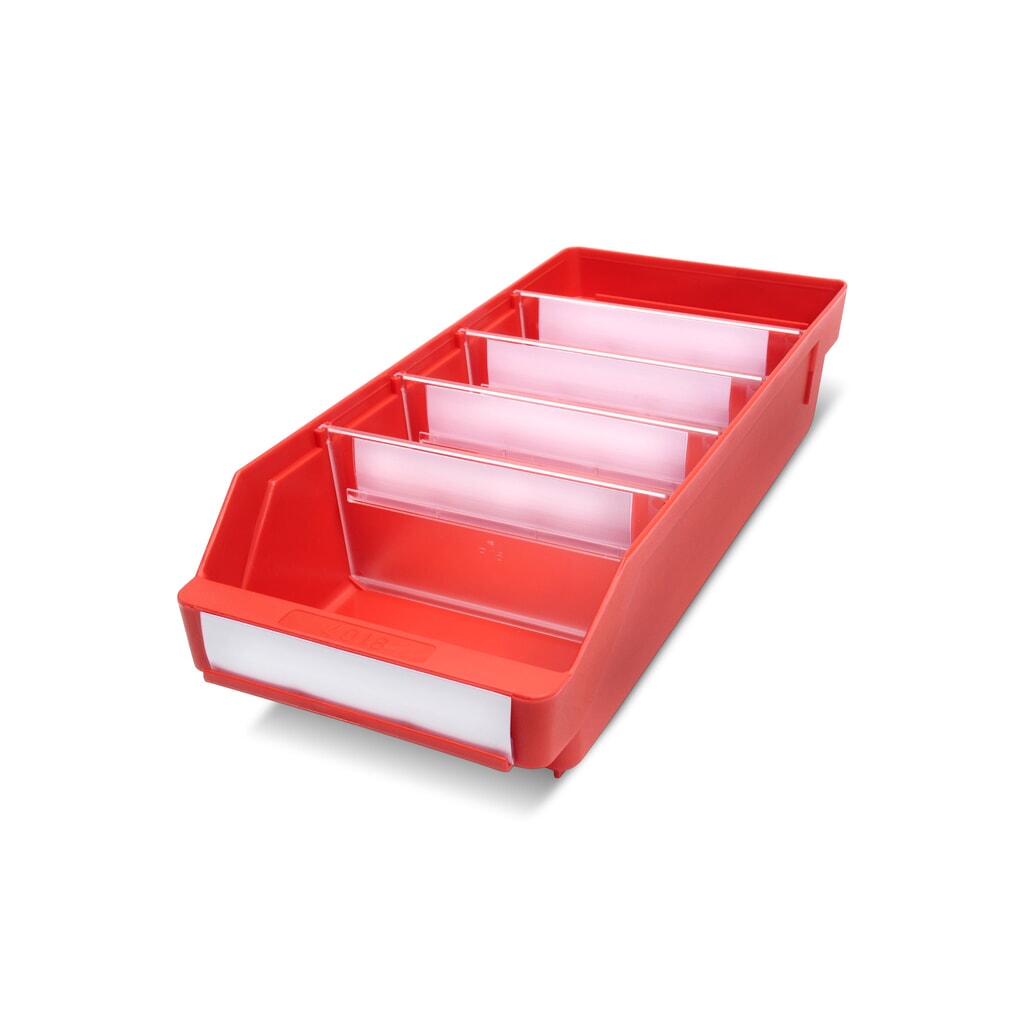Contenitore per scaffale con apertura frontale, LxP 180 x 400 mm, rosso Immagine del prodotto: Contenitore per scaffale con apertura frontale, LxP 180 x 400 mm, rosso