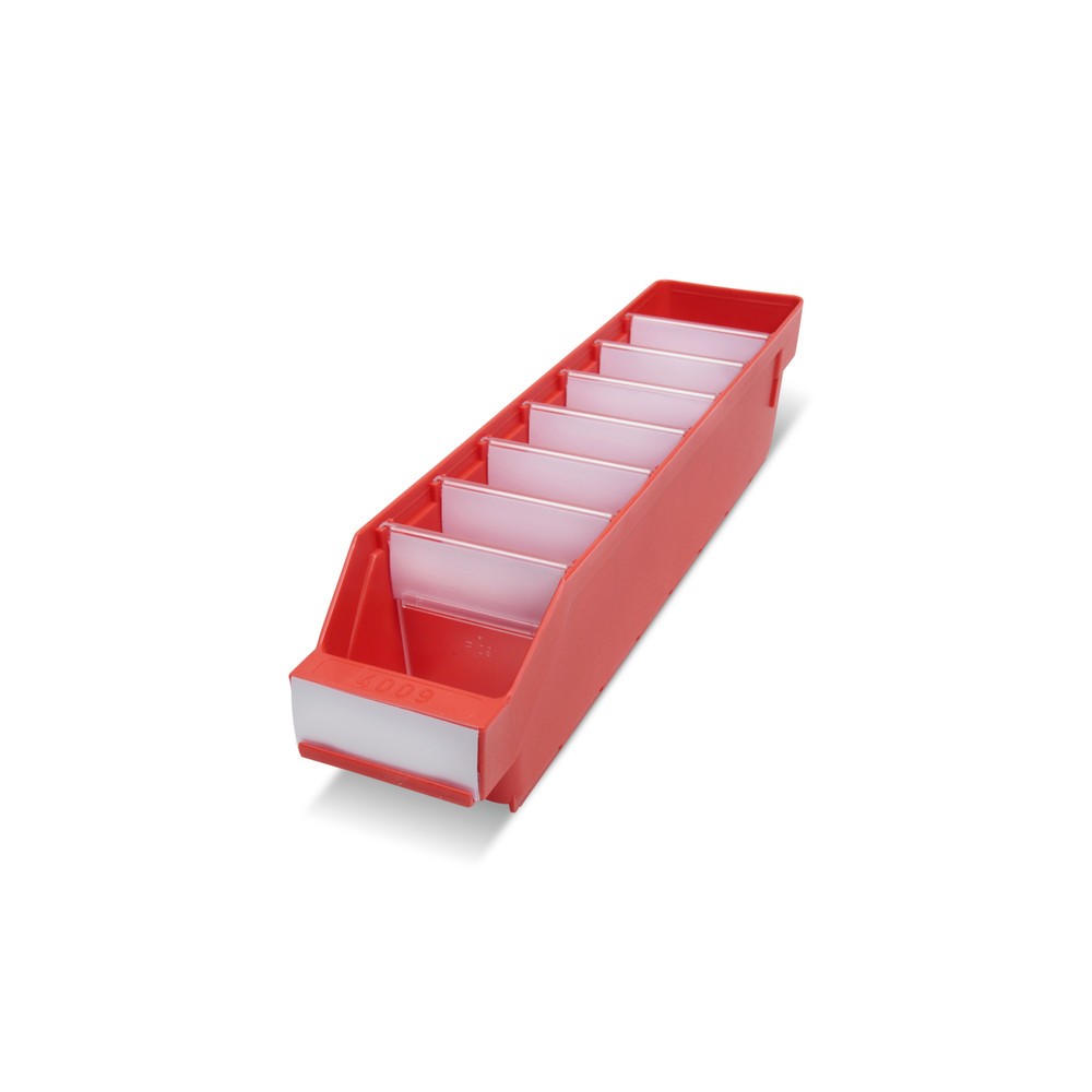 Immagine del prodotto: Contenitore per scaffale con apertura frontale, LxP 90 x 400 mm, rosso