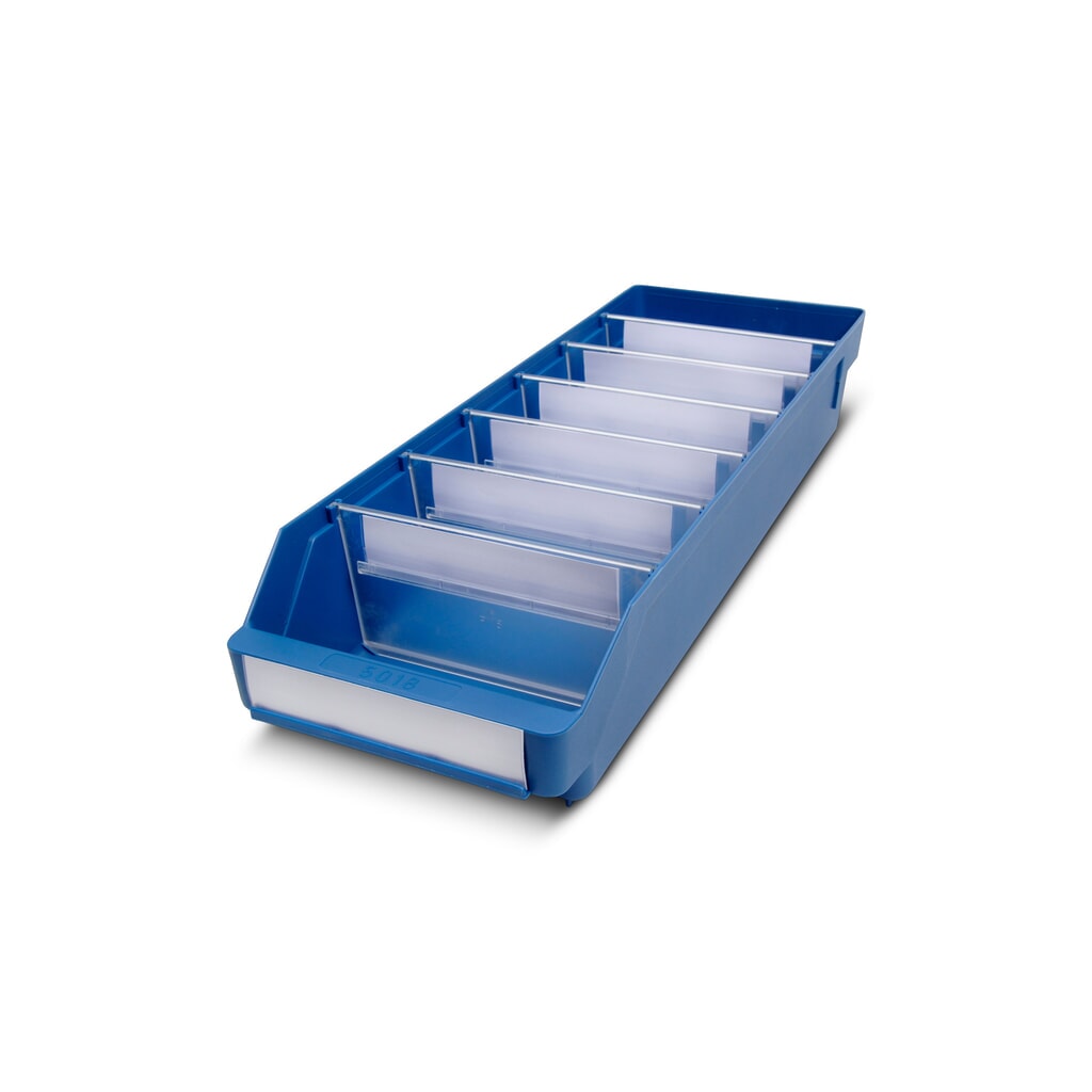 Contenitore per scaffale con apertura frontale, LxP 180 x 500 mm, blu Immagine del prodotto: Contenitore per scaffale con apertura frontale, LxP 180 x 500 mm, blu