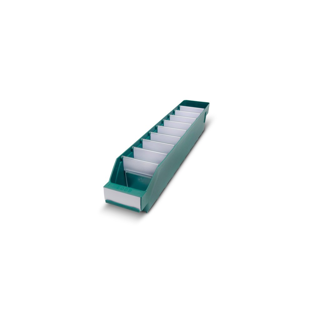 Immagine del prodotto: Contenitore per scaffale con apertura frontale, LxP 90 x 500 mm, verde