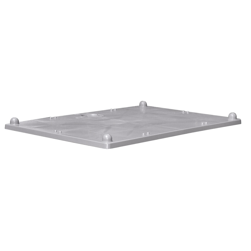 Coperchio ribaltabile per contenitori grandi in polipropilene, LxP 1.200 x 800 mm, grigio Immagine del prodotto: Coperchio ribaltabile per contenitori grandi in polipropilene, LxP 1.200 x 800 mm, grigio