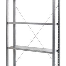 Crociera per scaffalatura a ripiani con pianetti in acciaio