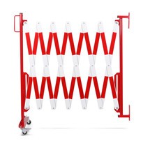 Cancello a forbice dancop, ruote unilaterali, montaggio a parete, larghezza 4.000 mm, rosso/bianco