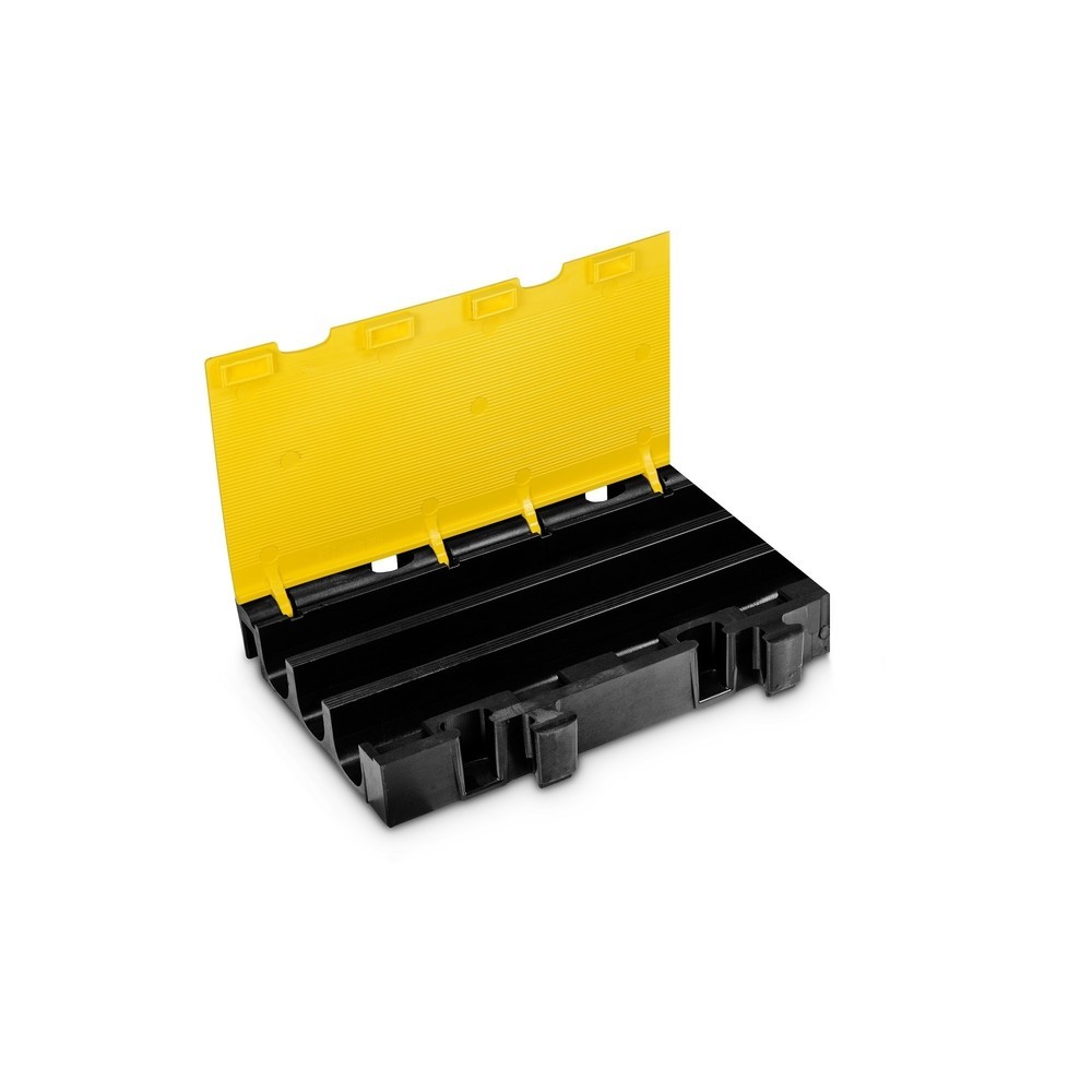 Immagine del prodotto n. 3: Defender® by Adam Hall Canalina passacavi MIDI 3, pezzo centrale 2D, 3 canali, nero/giallo, versione a met