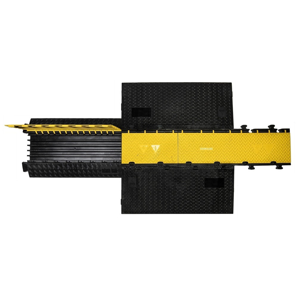 Immagine del prodotto n. 4: Defender® by Adam Hall Canalina passacavi MIDI 3, pezzo centrale 2D, 3 canali, nero/giallo, versione a met