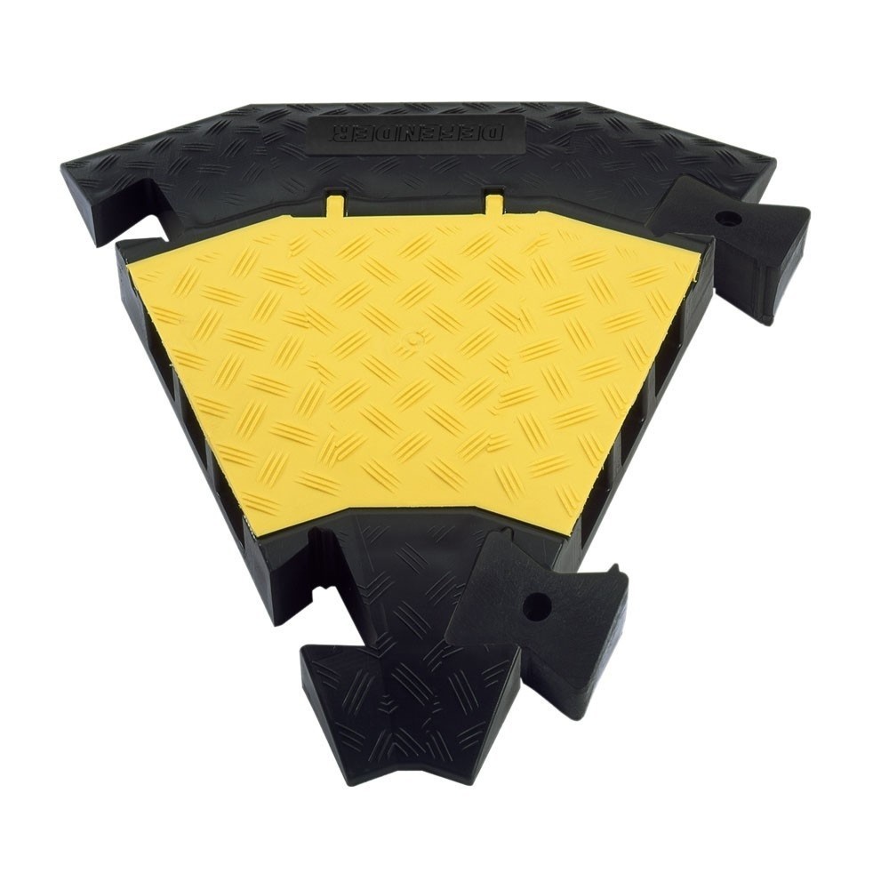 Immagine del prodotto: Defender® by Adam Hall Canalina passacavi 3 curva a 45°, con connettori, 3 canali, nero/giallo