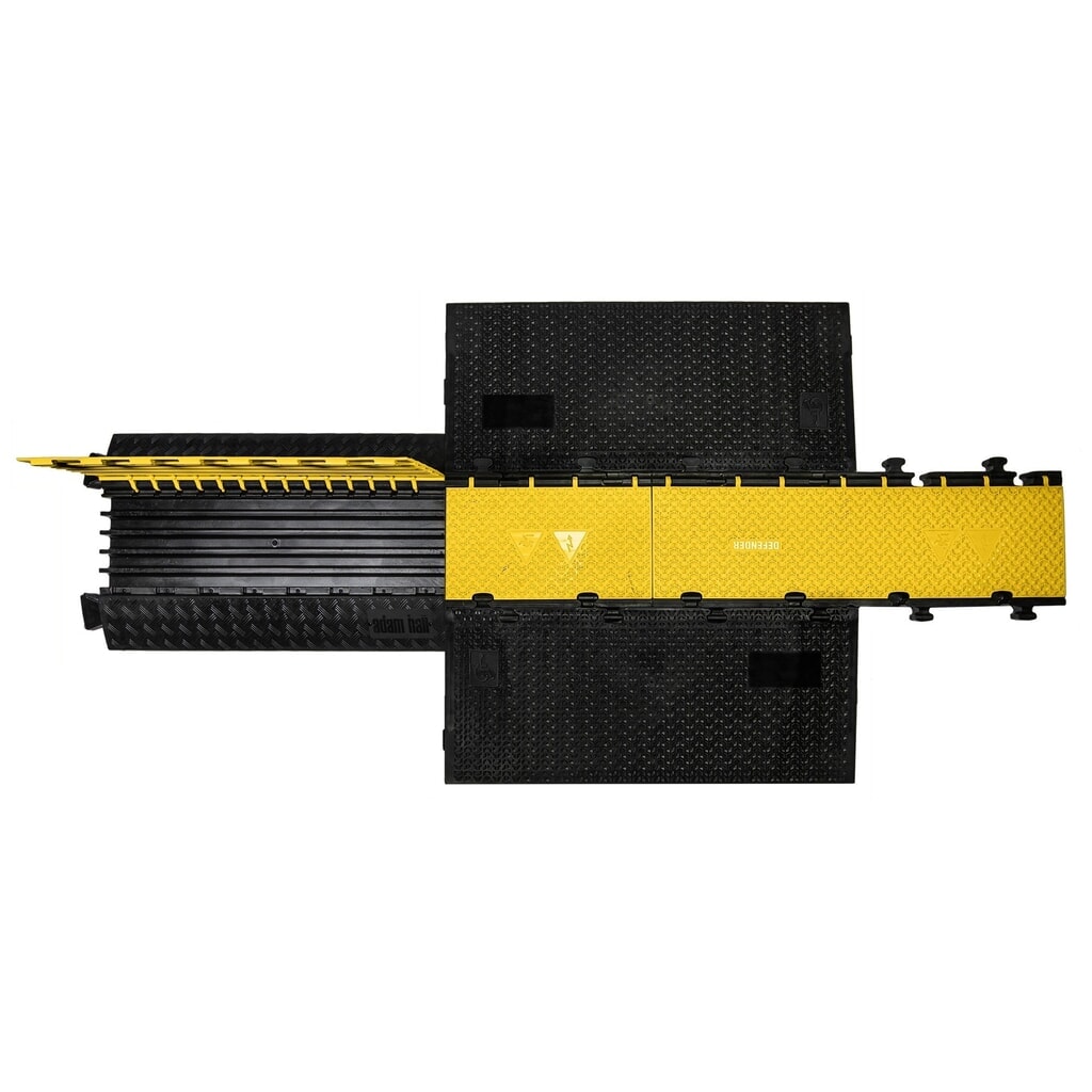 Defender® by Adam Hall Canalina passacavi MIDI 5, pezzo centrale 2D, 5 canali, nero/giallo Immagine del prodotto n. 4: Defender® by Adam Hall Canalina passacavi MIDI 5, pezzo centrale 2D, 5 canali, nero/giallo