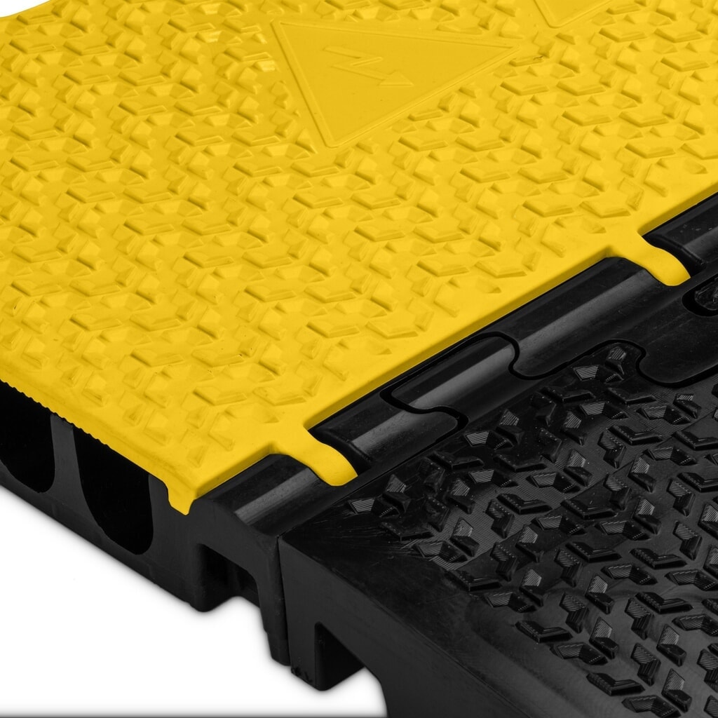 Defender® by Adam Hall Canalina passacavi MIDI 5, pezzo centrale 2D, 5 canali, nero/giallo Immagine del prodotto n. 5: Defender® by Adam Hall Canalina passacavi MIDI 5, pezzo centrale 2D, 5 canali, nero/giallo