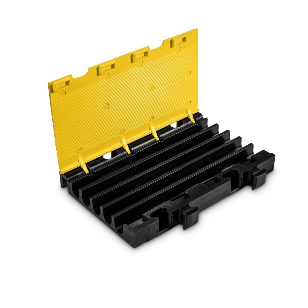 Immagine del prodotto n. 2: Defender® by Adam Hall Canalina passacavi MIDI 5, pezzo centrale 2D, 5 canali, nero/giallo, versione a met