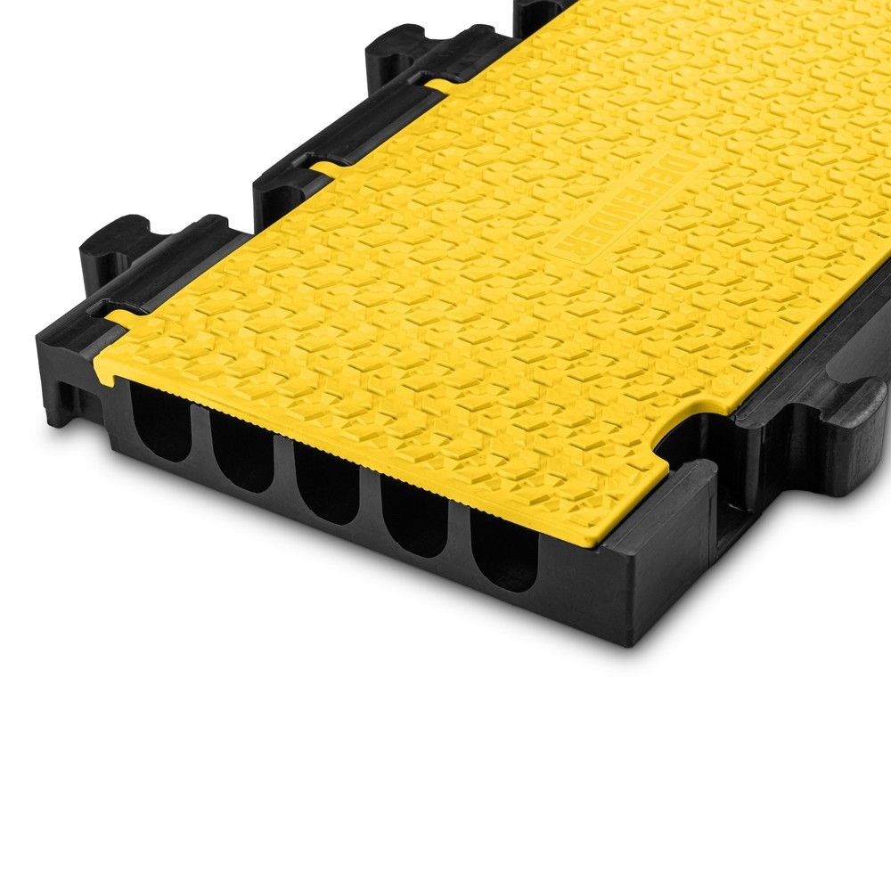 Immagine del prodotto n. 3: Defender® by Adam Hall Canalina passacavi MIDI 5, pezzo centrale 2D, 5 canali, nero/giallo, versione a met