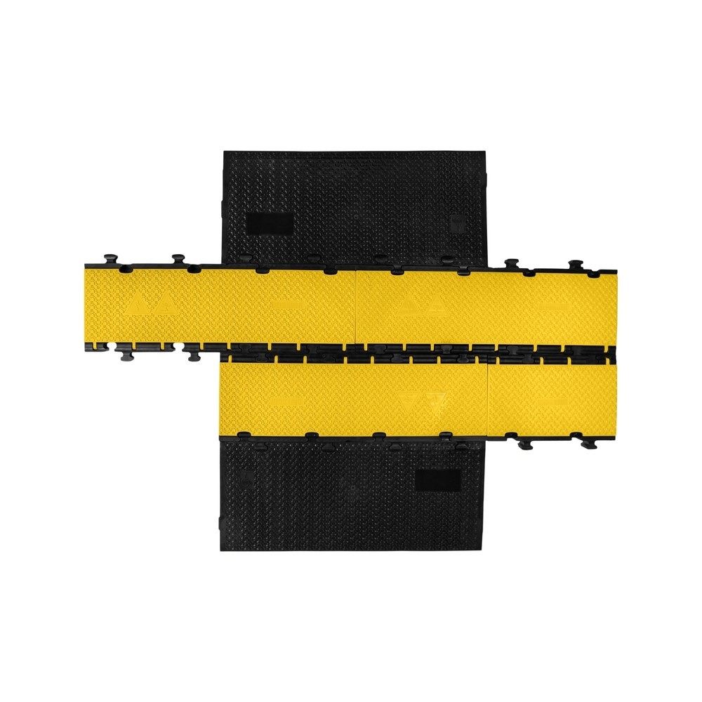 Immagine del prodotto n. 4: Defender® by Adam Hall Canalina passacavi MIDI 5, pezzo centrale 2D, 5 canali, nero/giallo, versione a met