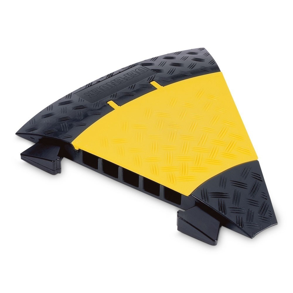 Immagine del prodotto: Defender® by Adam Hall Canalina passacavi MIDI curva a 45°, con fascette, 5 canali, nero/giallo