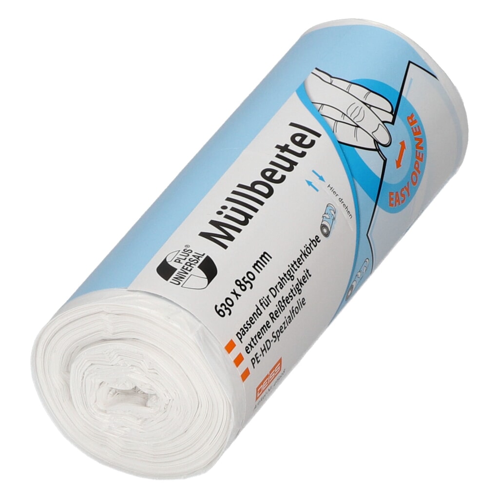 DEISS UNIVERSAL PLUS 80 L 630 x 850 mm Rivestimenti per bidoni HDPE, 40 pezzi/rotolo, 9 rotoli Immagine del prodotto: DEISS UNIVERSAL PLUS 80 L 630 x 850 mm Rivestimenti per bidoni HDPE, 40 pezzi/rotolo, 9 rotoli