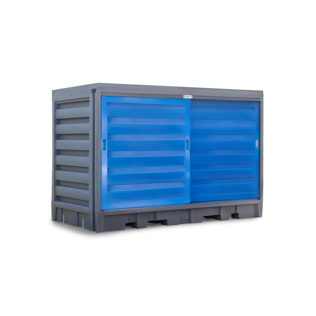 Immagine del prodotto: Deposito per fusti in PE, AxLxP 2.170 x 3.200 x 1.740 mm, 2 x IBC o 8x 200 l
