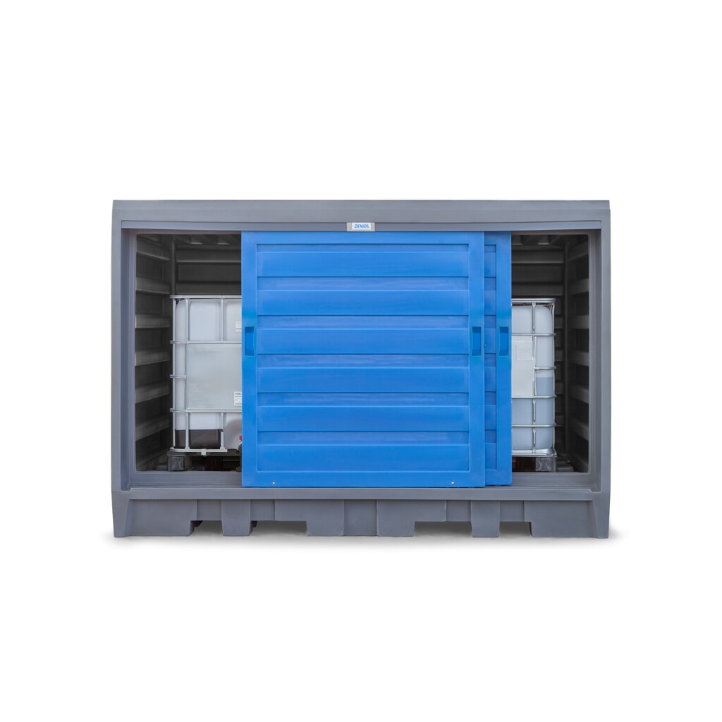 Deposito per fusti in PE, AxLxP 2.170 x 3.200 x 1.740 mm, 2 x IBC o 8x 200 l Immagine del prodotto n. 4: Deposito per fusti in PE, AxLxP 2.170 x 3.200 x 1.740 mm, 2 x IBC o 8x 200 l