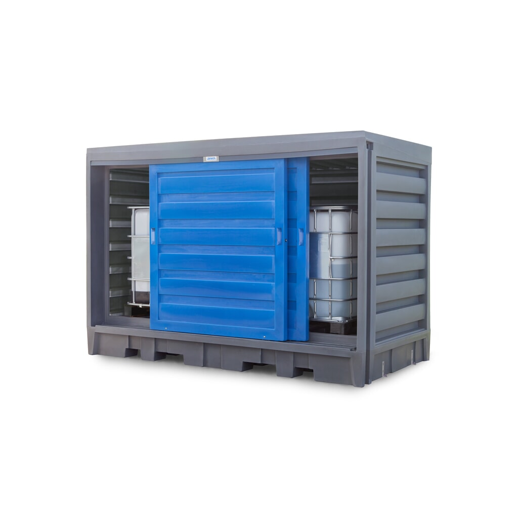 Immagine del prodotto n. 5: Deposito per fusti in PE, AxLxP 2.170 x 3.200 x 1.740 mm, 2 x IBC o 8x 200 l