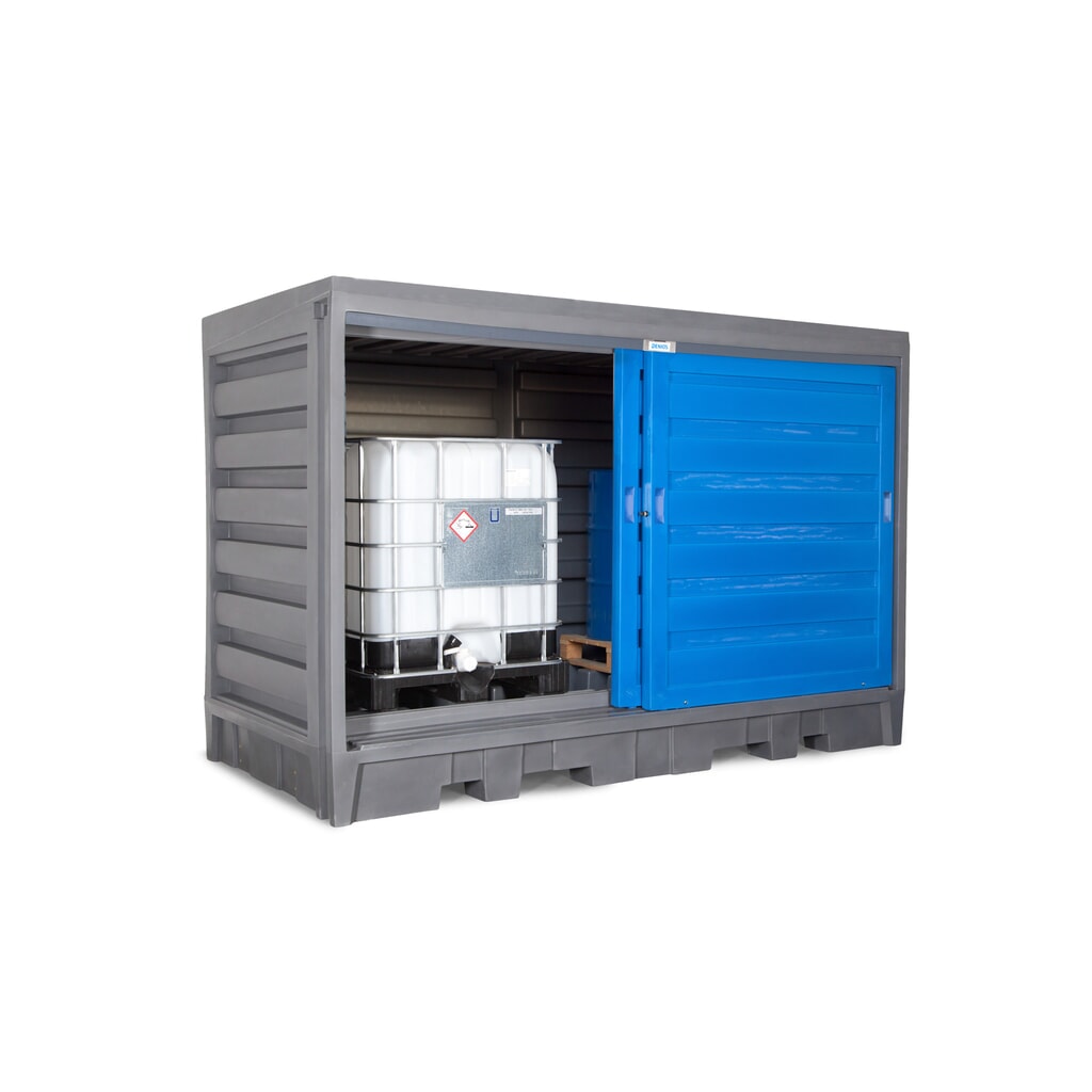 Deposito per fusti in PE, AxLxP 2.170 x 3.200 x 1.740 mm, 2 x IBC o 8x 200 l Immagine del prodotto n. 6: Deposito per fusti in PE, AxLxP 2.170 x 3.200 x 1.740 mm, 2 x IBC o 8x 200 l