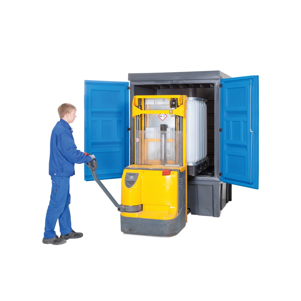 Immagine del prodotto n. 3: Deposito sostanze pericolose in PE, AxLxP 2.330 x 1.560 x 1.550 mm, 1x IBC o 4x 200 l