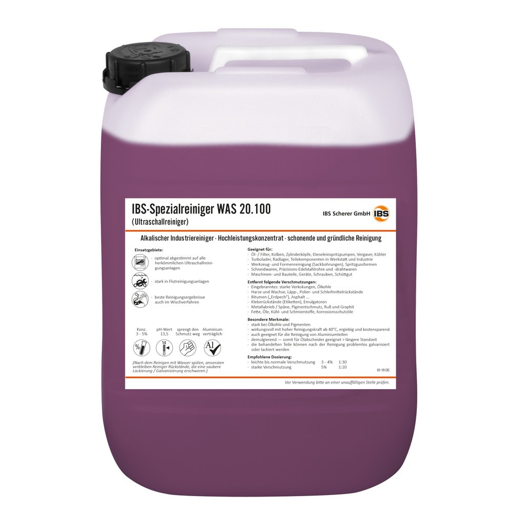 Immagine del prodotto n. 1: Detergente a ultrasuoni IBS WAS 20.100, 20 litri
