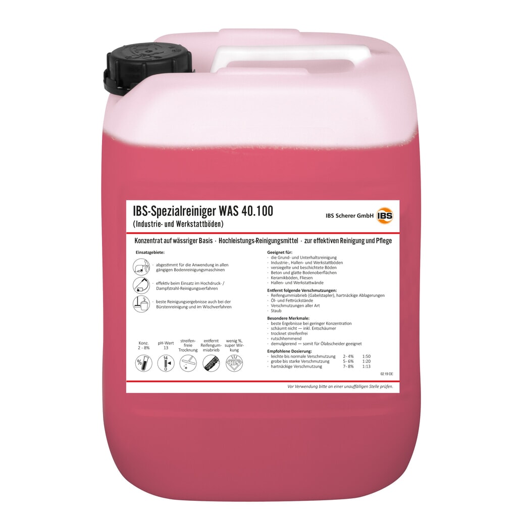 Immagine del prodotto: Detergente pavimento officina IBS WAS 40.100, 20 litri