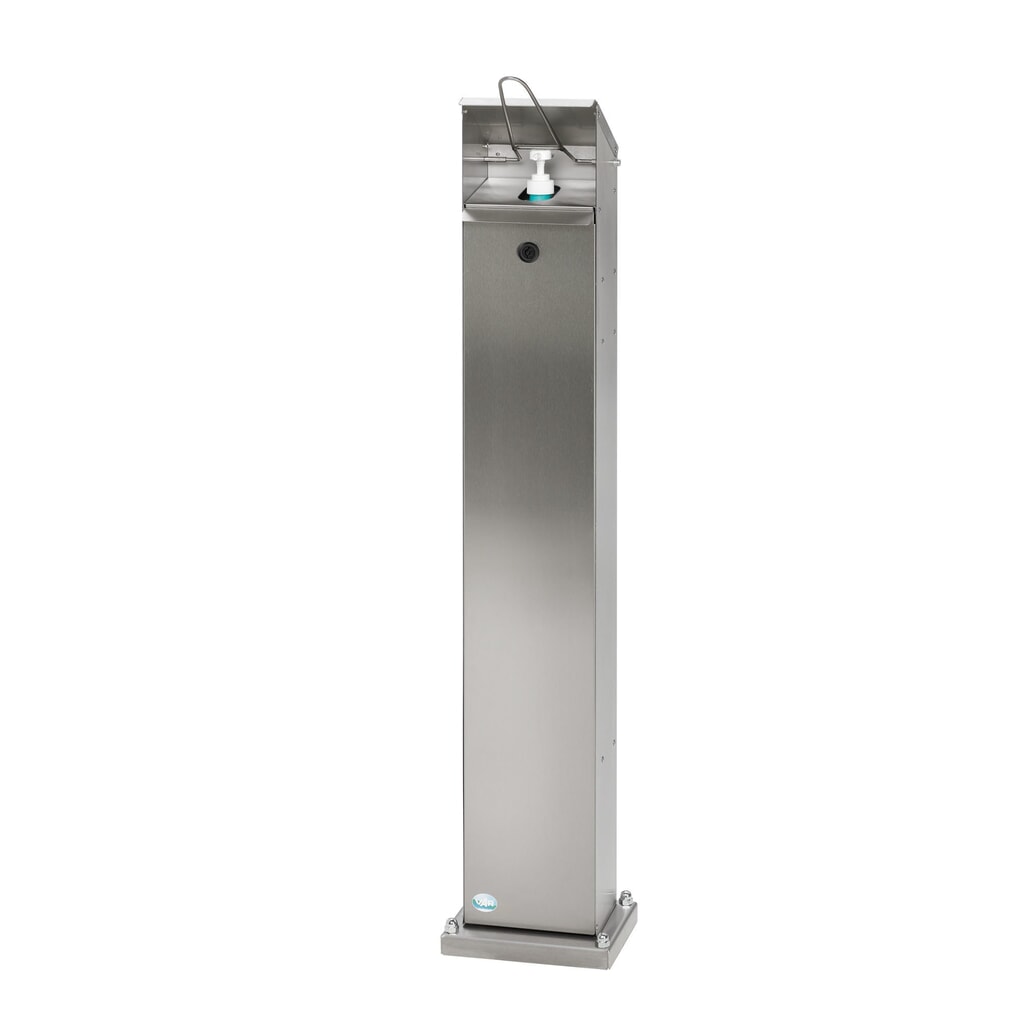 VAR® Dispenser di disinfettante per le mani HDS 124, montaggio a pavimento, acciaio inox Immagine del prodotto: VAR® Dispenser di disinfettante per le mani HDS 124, montaggio a pavimento, acciaio inox