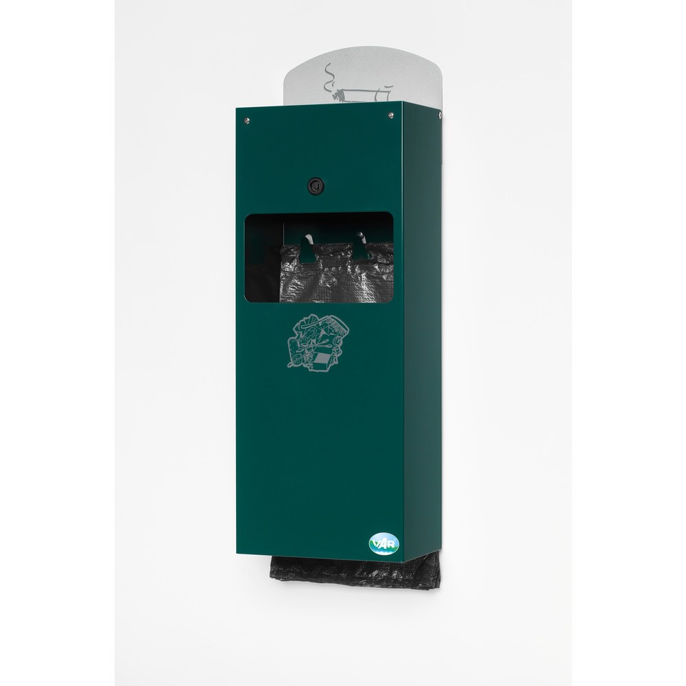 Immagine del prodotto: Dispenser di sacchetti per escrementi canini VAR® DS 4, con posacenere e inserto interno, verde muschio
