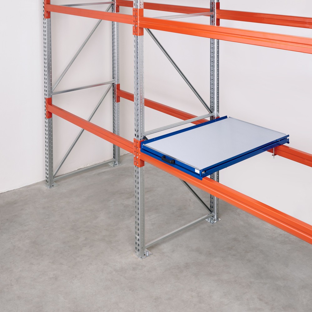 Immagine del prodotto n. 2: Dispositivo di estrazione dei pallet con ripiano in acciaio, portata 200 kg, profondità di estrazione del 70%