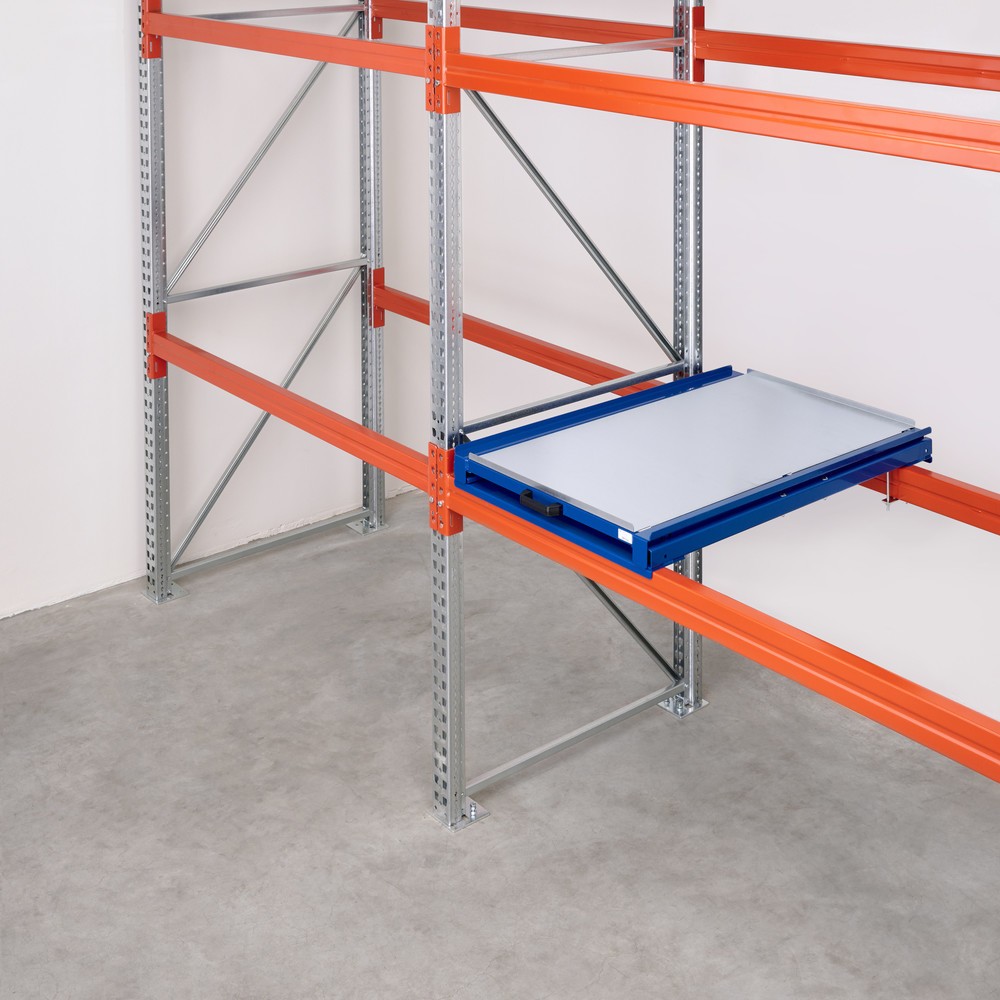 Immagine del prodotto n. 2: Dispositivo di estrazione dei pallet con ripiano in acciaio, portata 200 kg, profondità di estrazione del 100 %