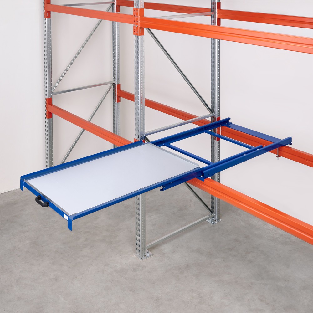 Immagine del prodotto n. 3: Dispositivo di estrazione dei pallet con ripiano in acciaio, portata 200 kg, profondità di estrazione del 100 %