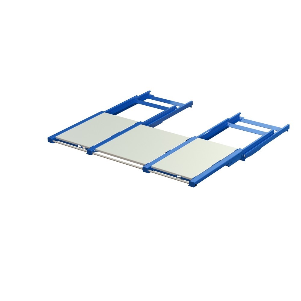 Immagine del prodotto n. 1: Dispositivo di estrazione dei pallet XL, portata 1.600 kg, profondità di estrazione 100 %, LxP 2.600 x 1.200 mm, con ripiano in acciaio