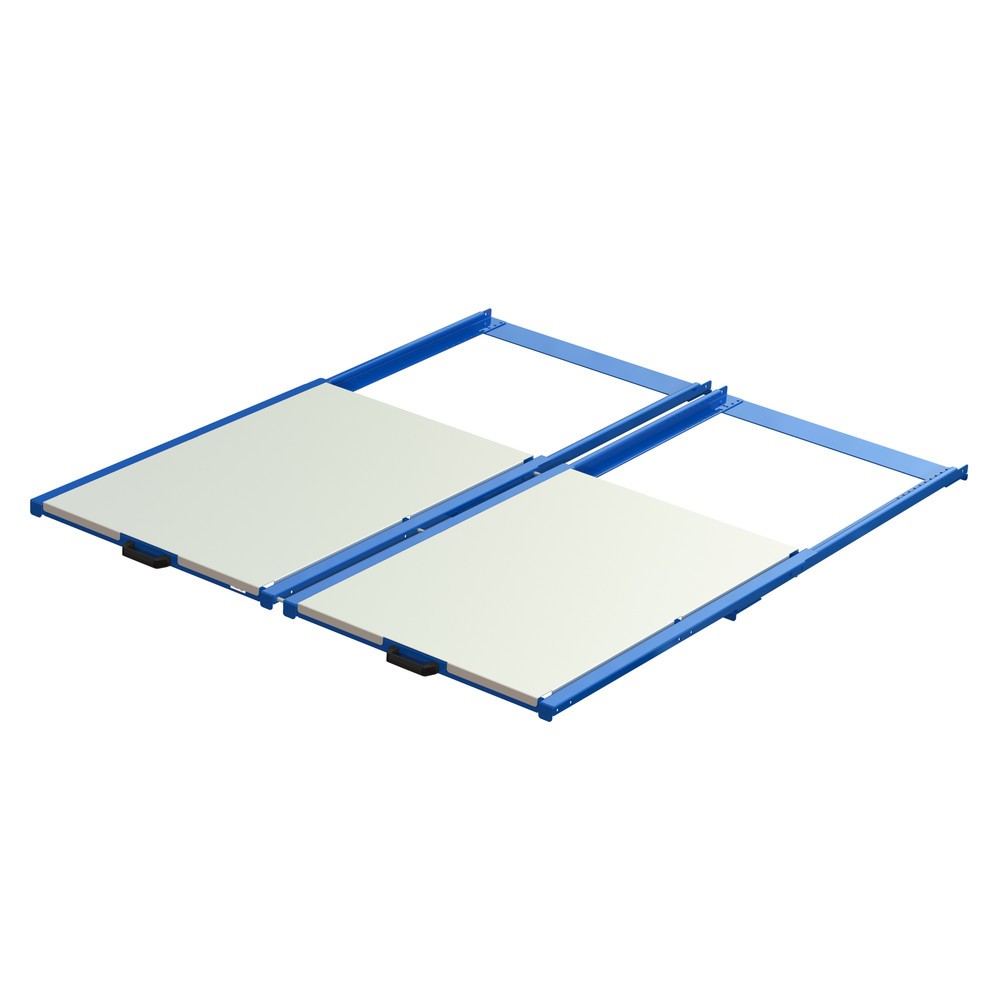 Immagine del prodotto n. 2: Dispositivo di estrazione dei pallet XL, portata 400 kg, profondità di estrazione 70 %, LxP 1.700 x 1.200 mm, con ripiano in acciaio