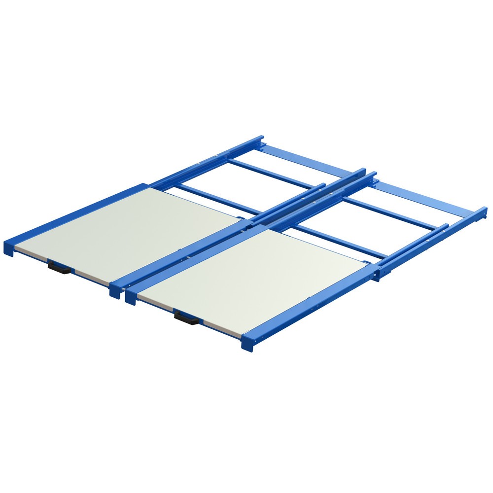 Immagine del prodotto n. 2: Dispositivo di estrazione dei pallet XL, portata 400 kg, profondità di estrazione 100 %, LxP 1.700 x 1.200 mm, con ripiano in acciaio