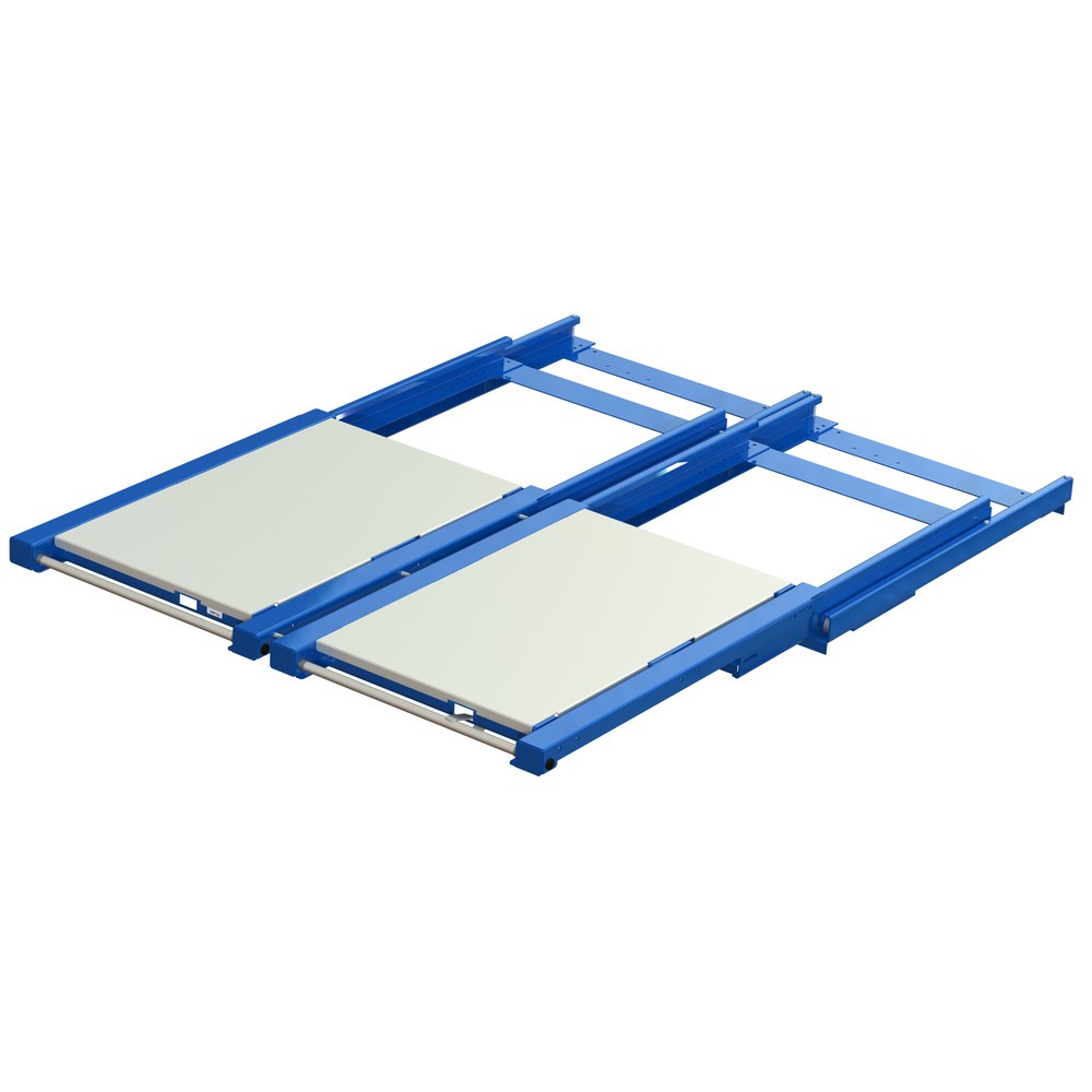 Immagine del prodotto n. 2: Dispositivo di estrazione dei pallet XL, portata 1.600 kg, profondità di estrazione 100 %, LxP 1.700 x 1.200 mm, con ripiano in acciaio
