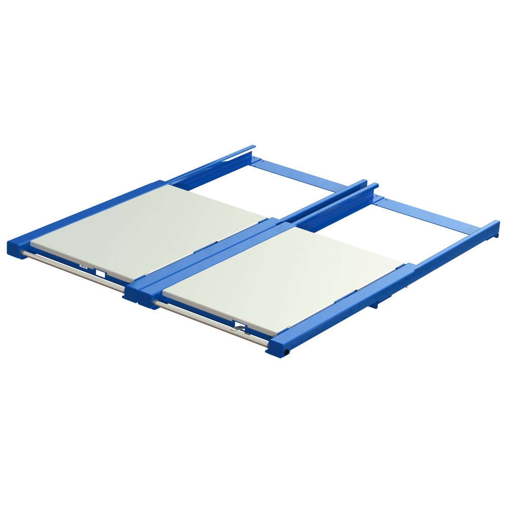 Immagine del prodotto n. 2: Dispositivo di estrazione dei pallet XL, portata 1.600 kg, profondità di estrazione 70 %, LxP 1.700 x 1.200 mm, con ripiano in acciaio