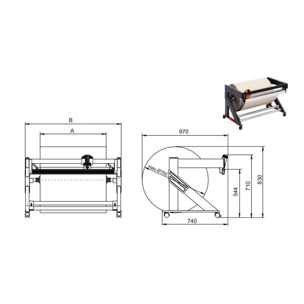 Immagine del prodotto n. 3: Dispositivo di taglio sotto-piano stabile, larghezza taglio 1.000 mm