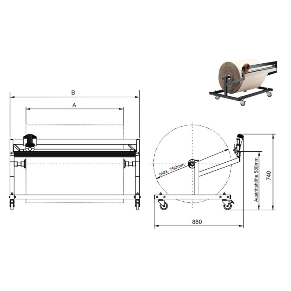 Immagine del prodotto n. 3: Dispositivo di taglio sotto-piano standard, larghezza taglio 750 mm