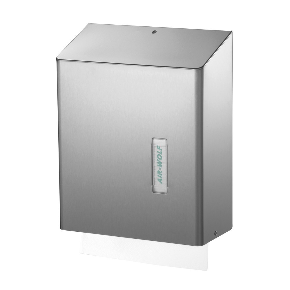 Immagine del prodotto n. 1: Distributore di asciugamani di carta Air-Wolf per circa 500 asciugamani di carta Serie Omega in acciaio inox spazzolato