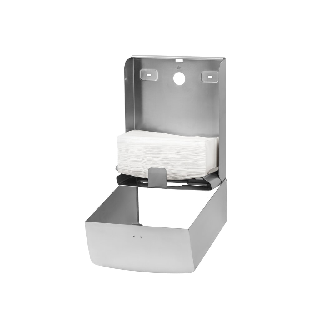 Distributore di asciugamani di carta Air-Wolf per un massimo di 600 asciugamani piegati, acciaio inox spazzolato Immagine del prodotto n. 6: Distributore di asciugamani di carta Air-Wolf per un massimo di 600 asciugamani piegati, acciaio inox spazzolato