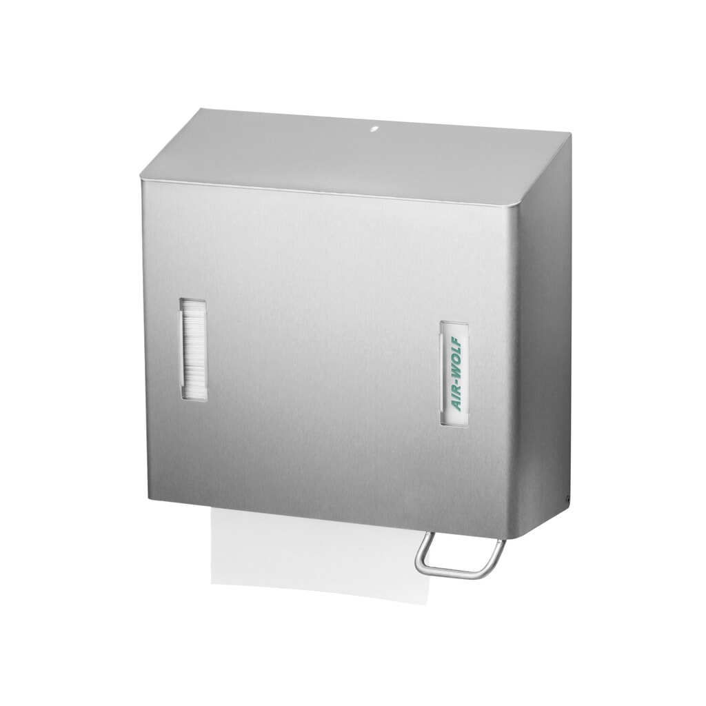 Distributore di carta e sapone Air-Wolf combinato a destra in acciaio inox spazzolato Immagine del prodotto n. 1: Distributore di carta e sapone Air-Wolf combinato a destra in acciaio inox spazzolato